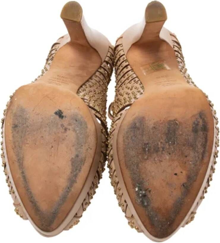 Alexander McQueen Pre-owned Leather sandals Beige Dames