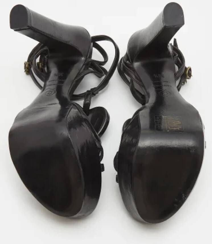 Alexander McQueen Pre-owned Leather sandals Black Dames