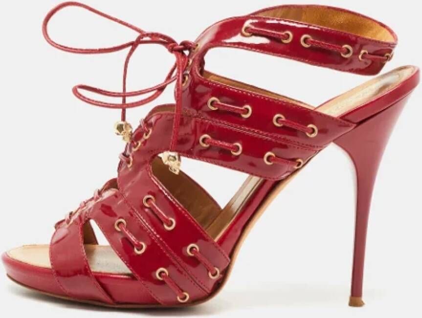 Alexander McQueen Pre-owned Leather sandals Red Dames