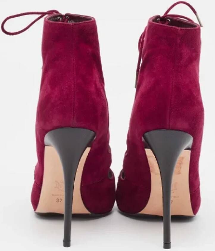 Alexander McQueen Pre-owned Suede boots Purple Dames
