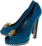 Alexander McQueen Pre-owned Suede heels Blue Dames - Thumbnail 3