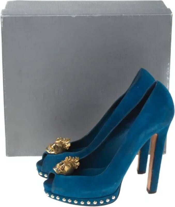 Alexander McQueen Pre-owned Suede heels Blue Dames