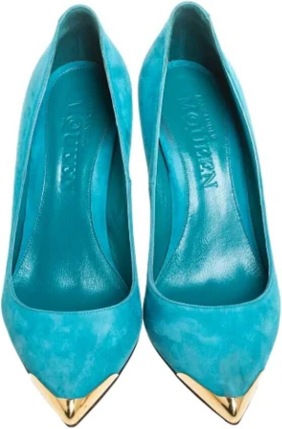 Alexander McQueen Pre-owned Suede heels Blue Dames