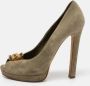 Alexander McQueen Pre-owned Suede heels Green Dames - Thumbnail 2