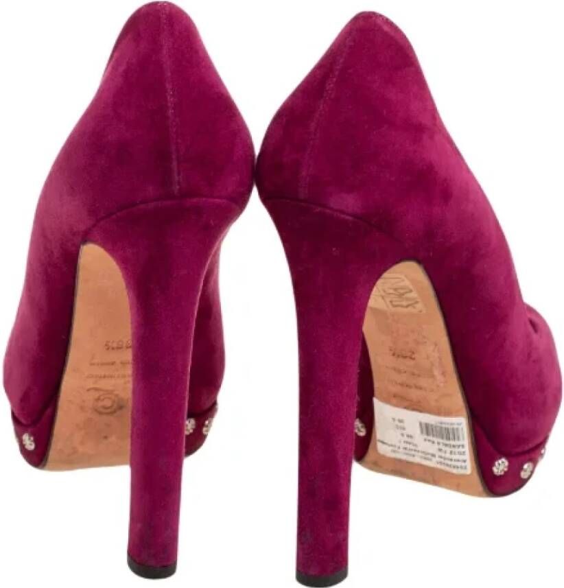 Alexander McQueen Pre-owned Suede heels Purple Dames