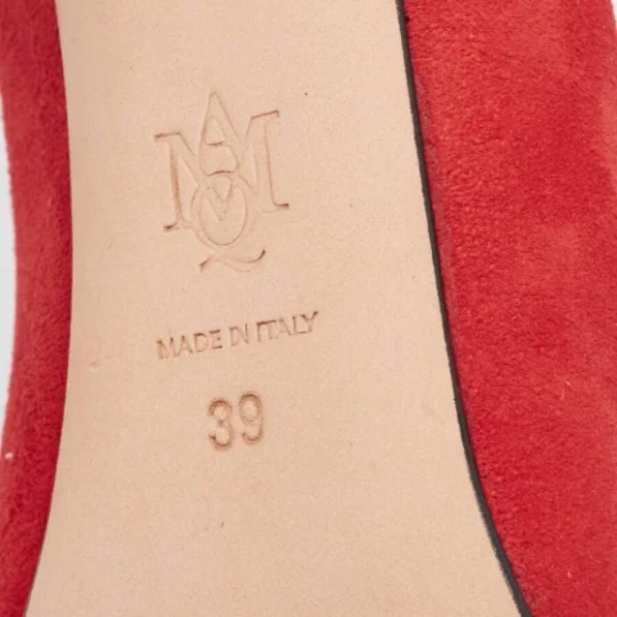Alexander McQueen Pre-owned Suede heels Red Dames
