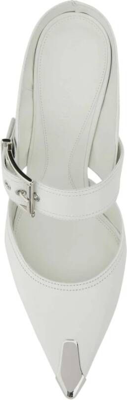 alexander mcqueen Krijtleren Hardware Muiltjes 7cm Hak Wit Dames