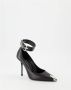 Alexander mcqueen Zwarte leren muil met zilveren gesp en puntige neus Black Dames - Thumbnail 6