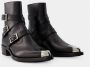 Alexander mcqueen Punk Enkellaarzen Leer Zwart Zilver Zwart Heren - Thumbnail 5