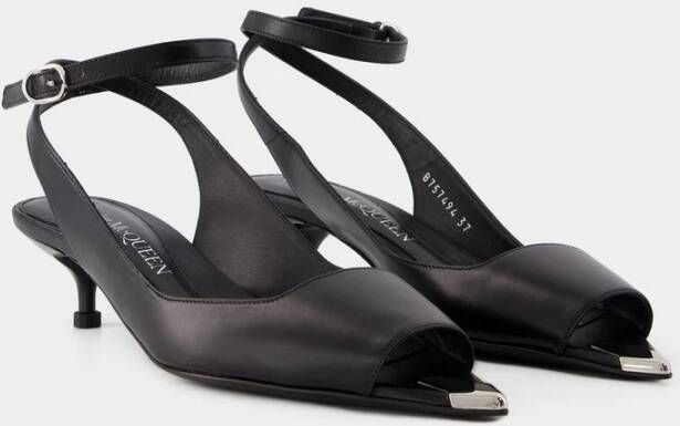 alexander mcqueen Punk Sandalen Leer Zwart Zilver Zwart Dames