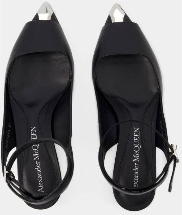 alexander mcqueen Punk Sandalen Leer Zwart Zilver Zwart Dames