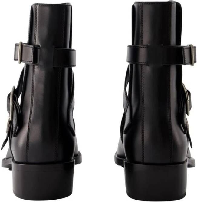 Alexander McQueen Punk Triple Buckle Enkellaarzen