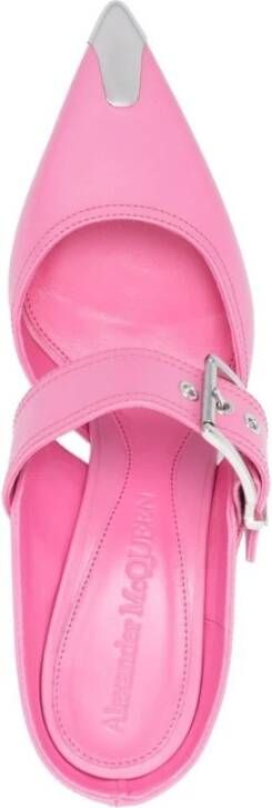 Alexander McQueen Roze Metallic Teenkap Muiltjes