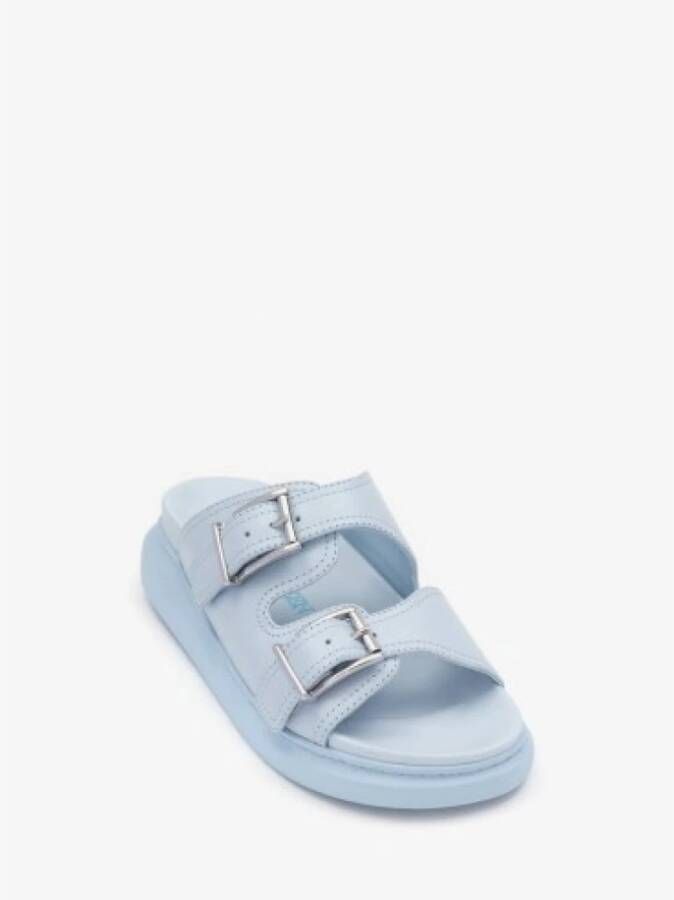 alexander mcqueen Luxe Sliders met Reliëf Blauw Dames