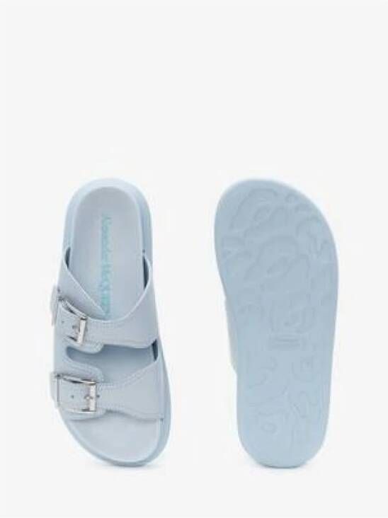 alexander mcqueen Luxe Sliders met Reliëf Blauw Dames