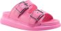 Alexander mcqueen Roze Leren Sliders voor Vrouwen Pink Dames - Thumbnail 2