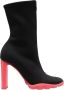 Alexander mcqueen Zwarte en koraalroze enkellaarsjes met rits Zwart Dames - Thumbnail 4