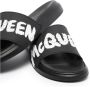 Alexander mcqueen Zwarte Graffiti-Logo Slip-On Slides voor Black - Thumbnail 4