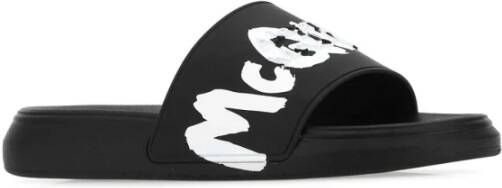 alexander mcqueen Stijlvolle zwarte rubberen slippers voor heren Zwart Heren