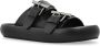 Alexander mcqueen Zwarte leren gesp-slides Black Heren - Thumbnail 6