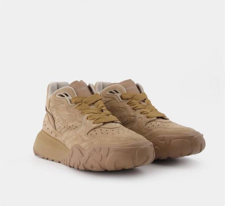 alexander mcqueen Beige Leren Hoge Sneakers Beige Heren