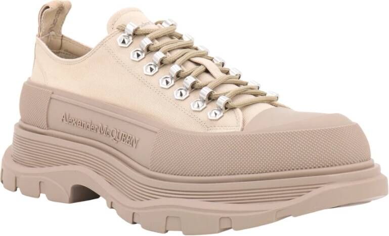 alexander mcqueen Canvas Sneakers Tread Slick Beige Heren