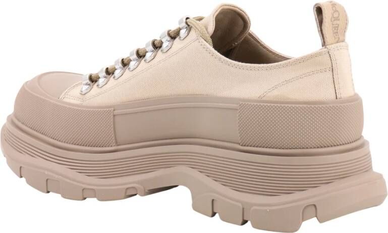 alexander mcqueen Canvas Sneakers Tread Slick Beige Heren