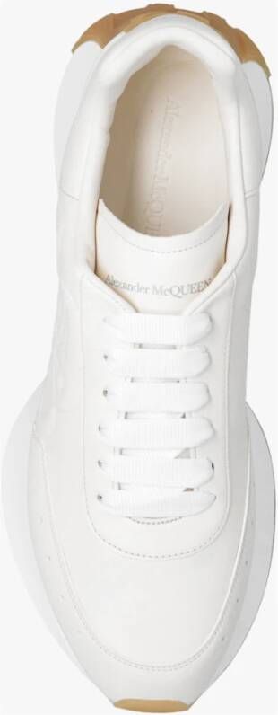 alexander mcqueen Crème en witte Sprint Runner Sneakers Beige Heren