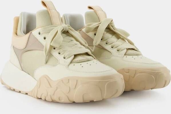 alexander mcqueen Oversize Rechtbank Sneakers Zwart Wit Leer Beige Heren