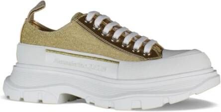 alexander mcqueen Glitter Canvas Lage Top Sneakers Geel Dames