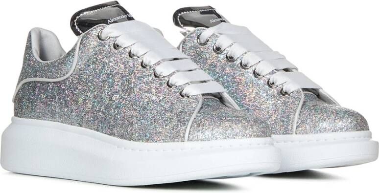 alexander mcqueen Zilveren Glitter Sneakers Aw23 Grijs Dames