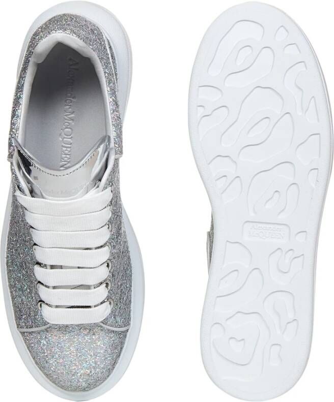 alexander mcqueen Zilveren Glitter Veterschoenen Grijs Dames