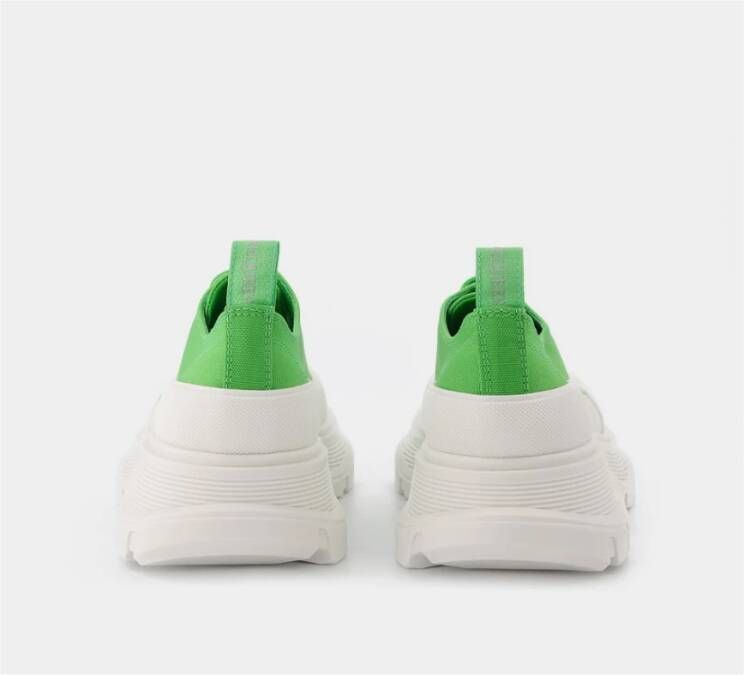 alexander mcqueen Witte Zilveren Leren Tread Sneakers Groen Dames