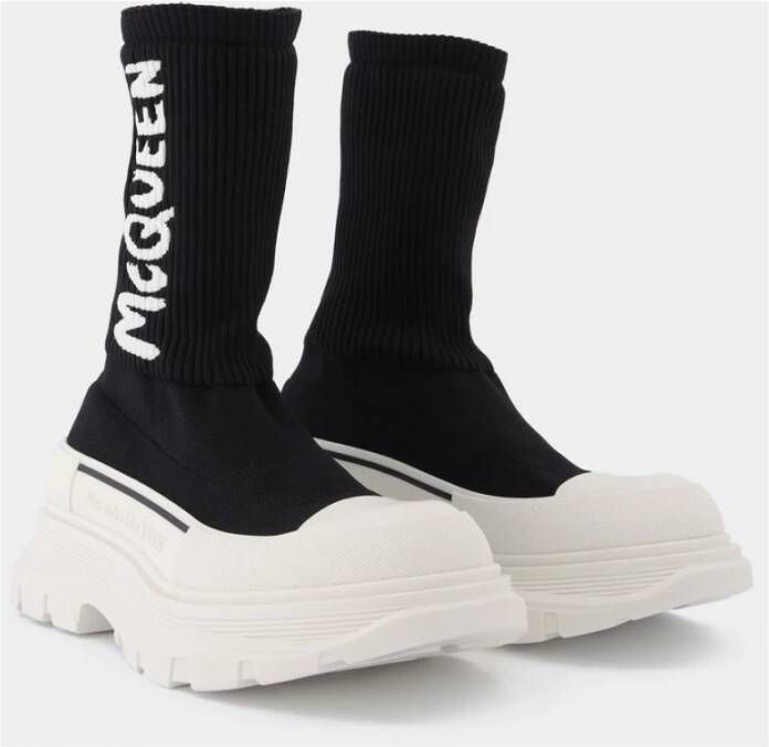 alexander mcqueen Platform Sneakers in Zwart en Wit Meerkleurig Dames