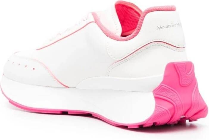 alexander mcqueen Witte en Fuchsia Lage Top Sneakers Wit Dames