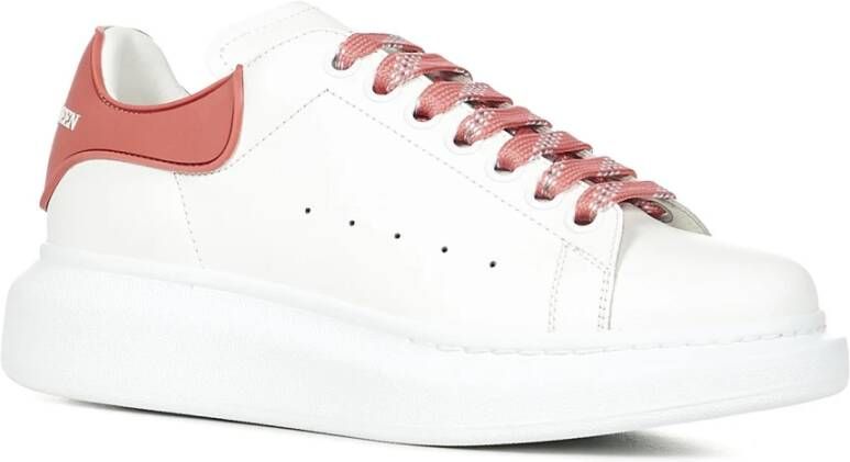 alexander mcqueen Oversized Witte Leren Sneakers Wit Dames