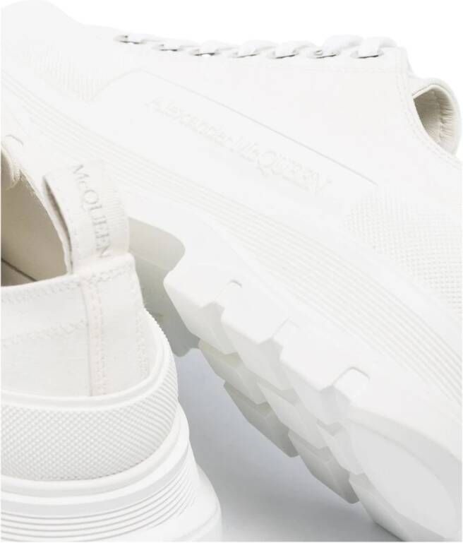 Alexander mcqueen Canvas Lage Sneakers met Vetersluiting White Dames - Foto 8