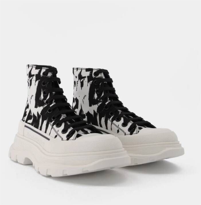 alexander mcqueen Witte Stoffen Tread Slick Sneakers Wit Dames