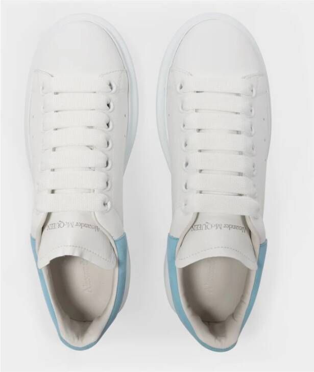 alexander mcqueen Oversized Leren Sneakers Wit Poederblauw Wit Dames