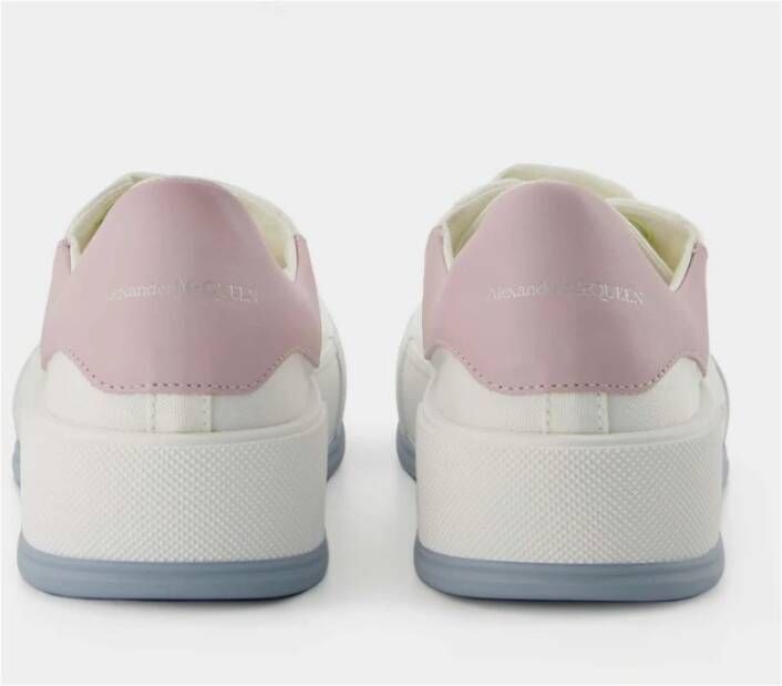 alexander mcqueen Wit Roze Leren Oversized Sneakers Wit Dames