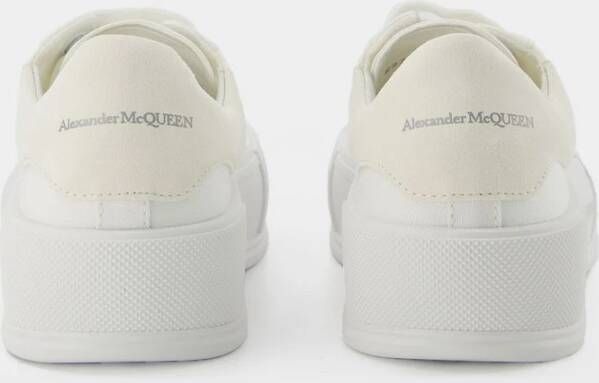 alexander mcqueen Witte Leren Oversized Sneakers Wit Dames