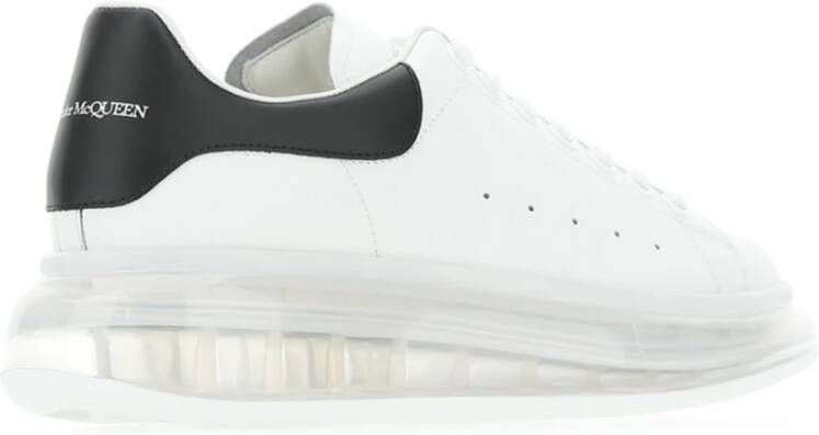 alexander mcqueen Witte leren sneakers met zwarte hak Moderne stijl Wit Heren