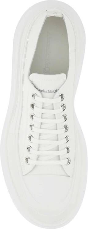 alexander mcqueen Ivoor canvas Tread Slick sneakers Wit Heren