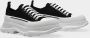 Alexander mcqueen Zwarte en witte katoenen sneakers Zwarte Canvas Lage Sneakers Zwarte Veterschoenen met Oversized Rubberen Zool Black Dames - Thumbnail 14