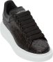 Alexander mcqueen Zwarte Glitterleren Oversized Sneakers voor Vrouwen Zwart Dames - Thumbnail 2