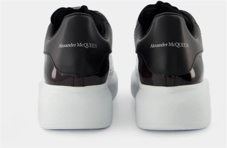 alexander mcqueen Zwart Wit Leren Oversized Sneakers Zwart Dames