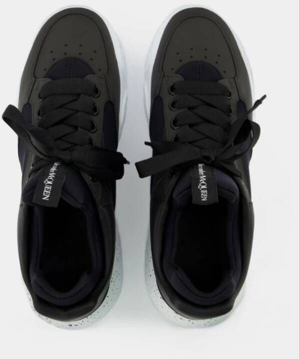 alexander mcqueen Zwart Wit Leren Court Sneakers 1558 Blk Ch. Blk Whi Blk Zwart Heren