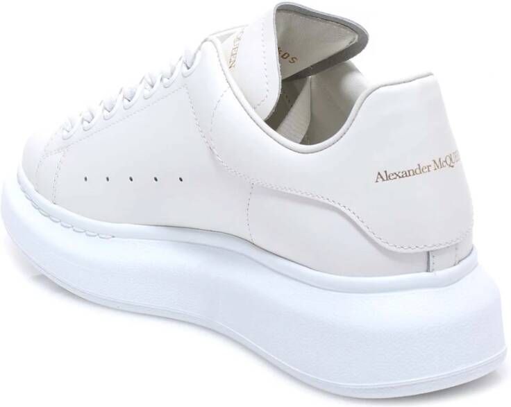 alexander mcqueen Stijlvolle Witte Leren Sneakers White Dames