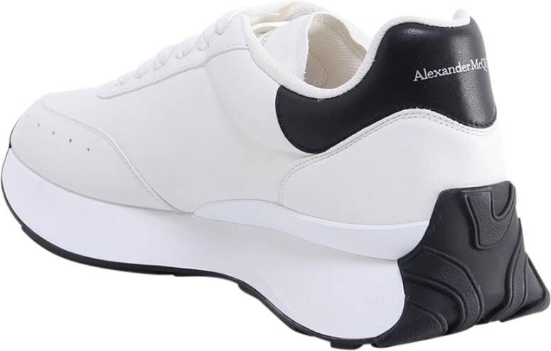 alexander mcqueen Stijlvolle witte leren sneakers White Heren