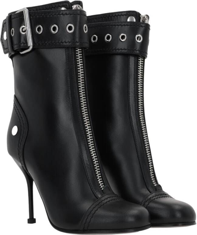 alexander mcqueen Studded Zip Enkellaarzen Black Dames
